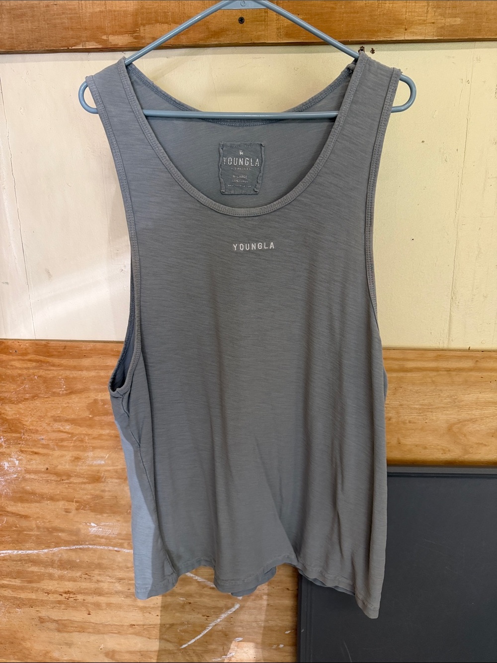 YoungLA Gray Scoop Neck Athletic Tank